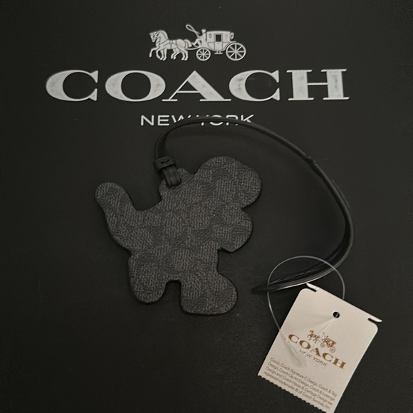 NWT Coach cf087 Rexy Skate Bag Charm In Signature Canvas Dinosaur Winter Leather - Picture 6 of 7
